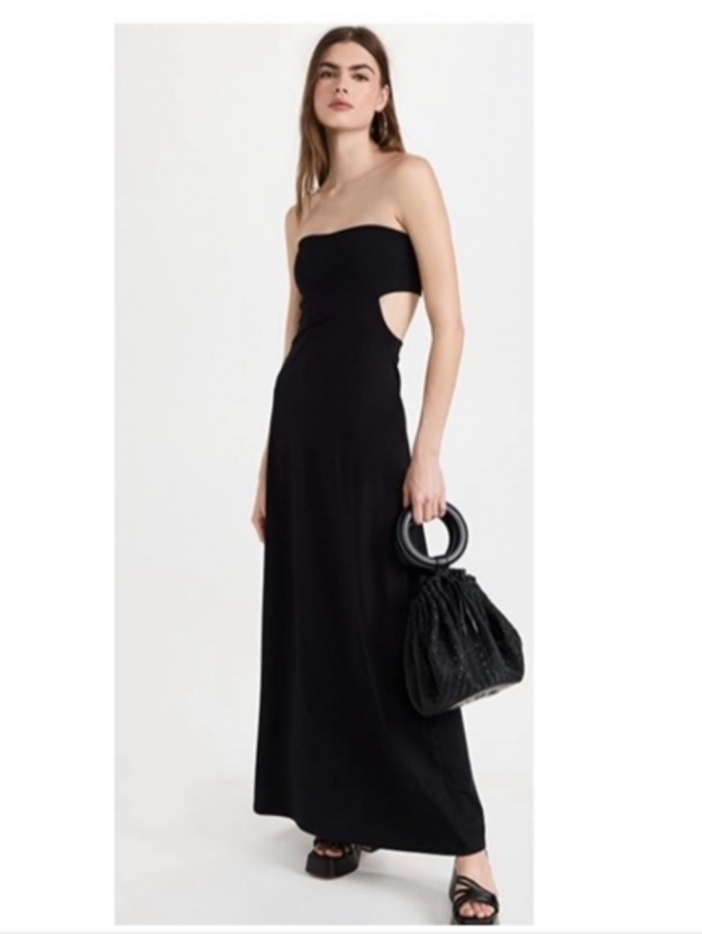 NWT Susana Monaco Strapless Cut Out Maxi Dress SIZE XS Black Style 0122SUPD00935